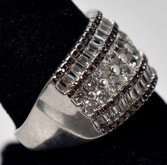 CZ Gemstone Wide Band Ring in Sterling Silver