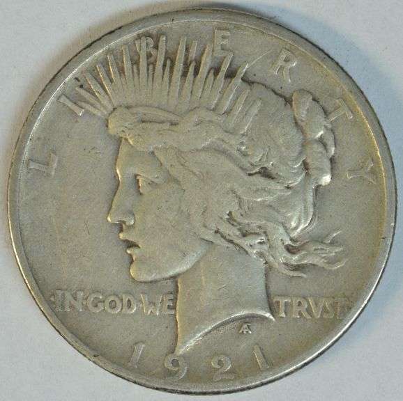Scarce key date 1921 Peace Silver Dollar. Nice