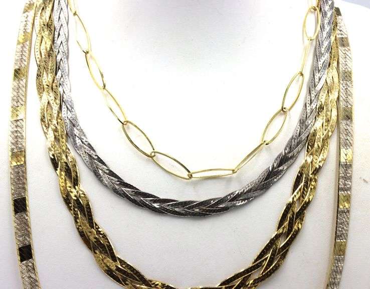Group lot of 4 vintage 925 sterling silver necklaces