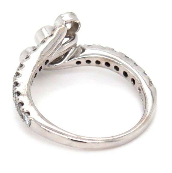 14kt White gold 1ctw 3 diamond bypass ring