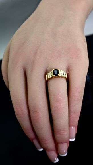 Lively 14K Sapphire and Diamond Ring