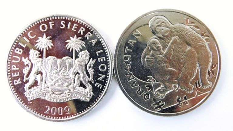 2 Sierra Leone 1 Dollar Coins