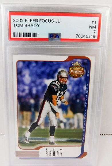 Tom Brady #1 Football Card, Graded 7 NM