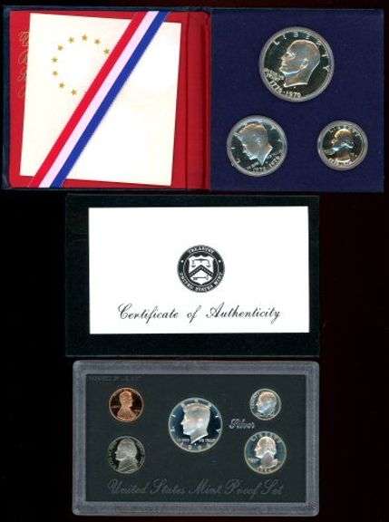 2 Different Silver US Proof Sets in Box w/CoA: 1976 & 1994