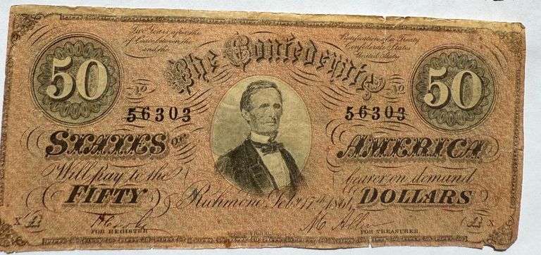 $50 CSA Note Feb 14 1864 Series