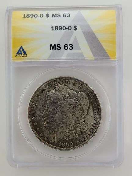 1890 O Morgan Silver Dollar, ANACS MS63