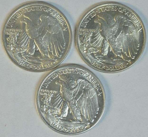 BU 1936 and Choice BU 1937 & 1939 Walking Liberty Halves