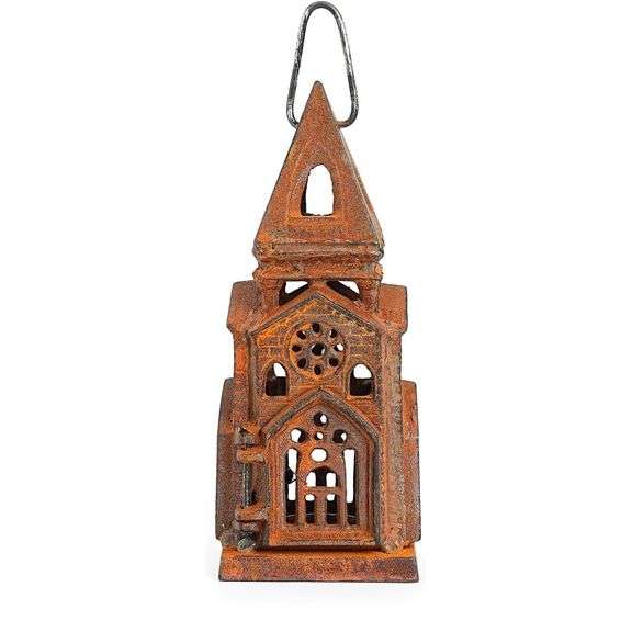 Cast Iron Church-Shaped Candle Holder