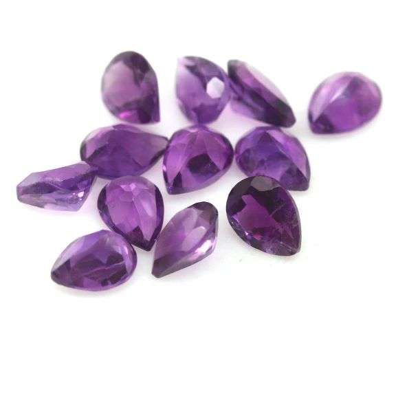 Stunning 12.58ct matched pear cut real Brazilian Amethyst set