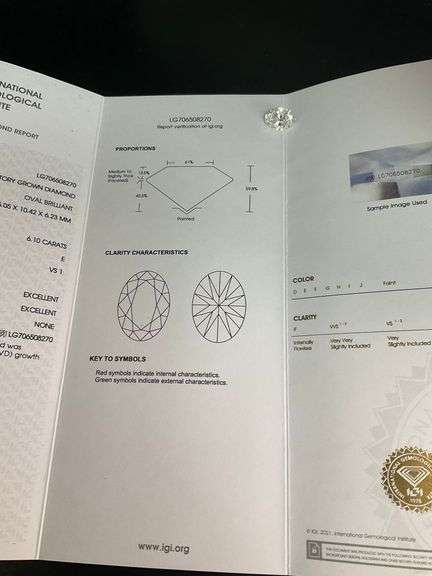 I.G.I CERTIFIED 6.10 CARAT LOOSE DIAMOND OVAL CUT