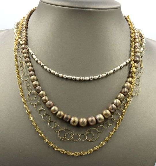 Vintage 925 sterling silver group lot of 4 necklaces