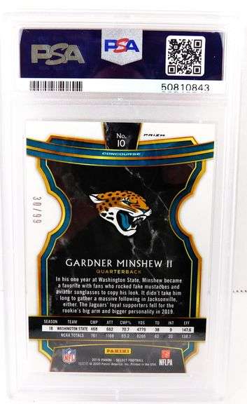 Gardner Minshew 2019 Rookie Football Card, 8 NM-MT