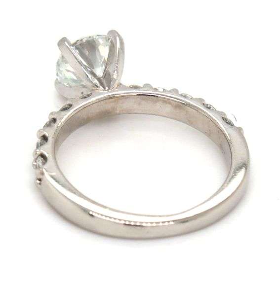 Platinum 1.19ct round brilliant cut and 0.50ctw diamond engagement ring