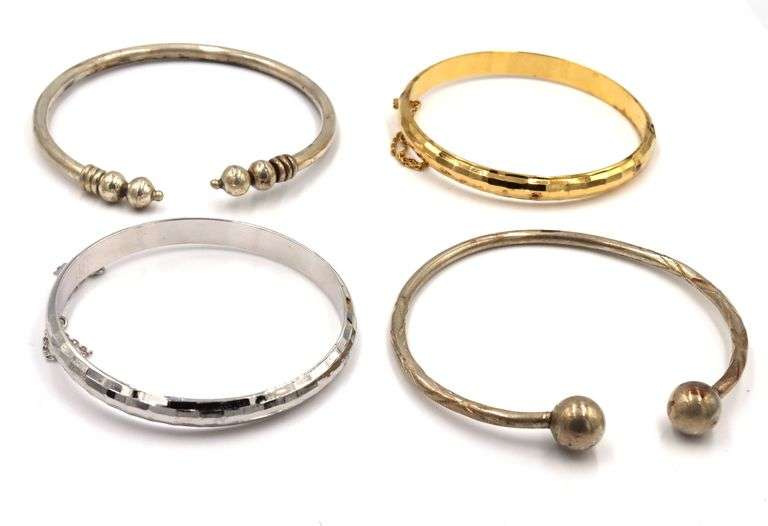 Group lot of Vintage 925 sterling silver bangles