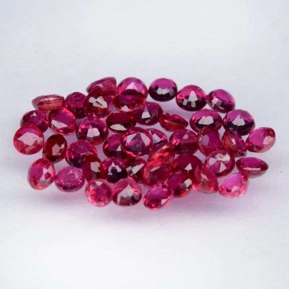 Real! Top crystal! 2.06ct 43 piece Ruby set! Heated only!