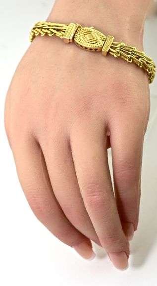 Gorgeous Italian-Made 18k Yellow Gold Flexible Bracelet