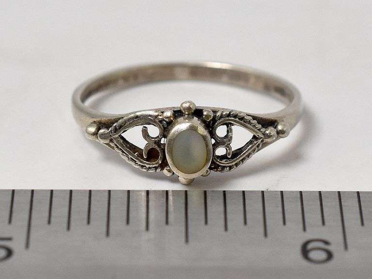 Mother of Pearl Gemstone Ring in Sterling Silver