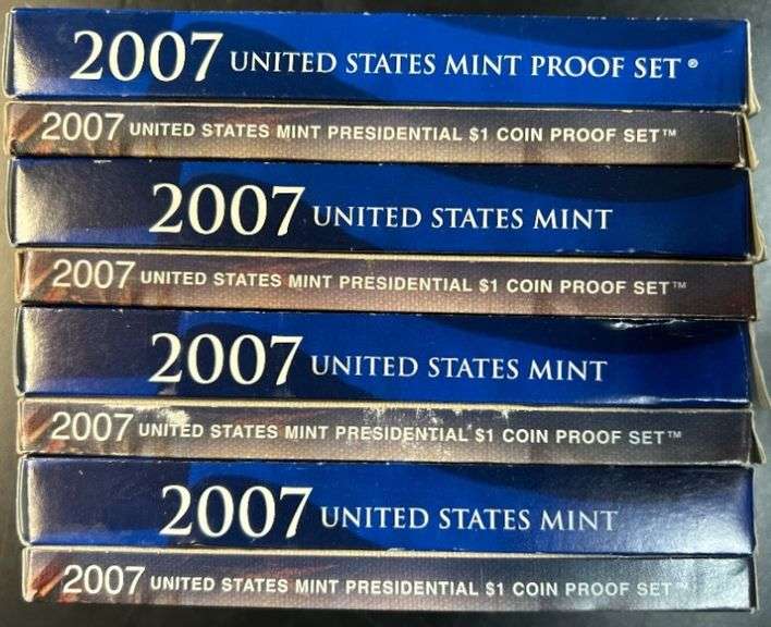 4 Full 14-piece 2007 Proof Sets in original packaging