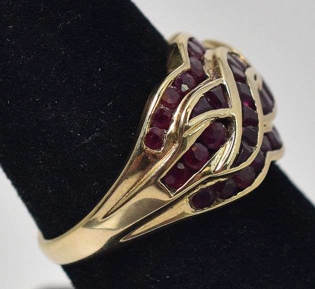 Alluring 10K Yellow Gold Ruby Gemstone Ring