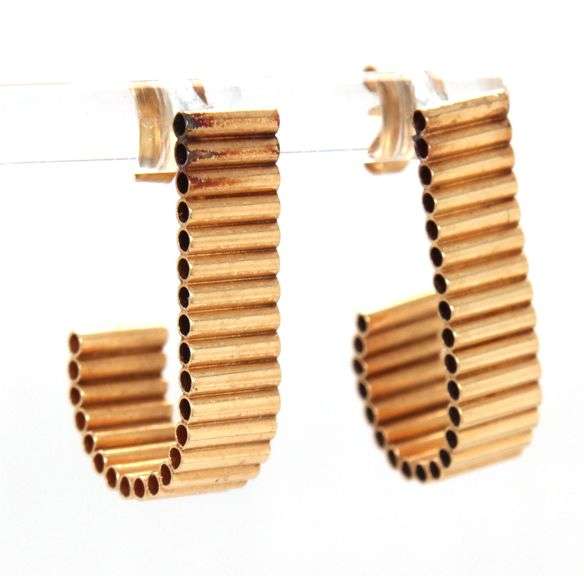 14kt Yellow gold J hoop earrings