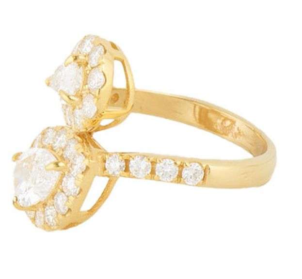 2.60ctw Pear and Round Diamond Frame Bypass Ring in 14K