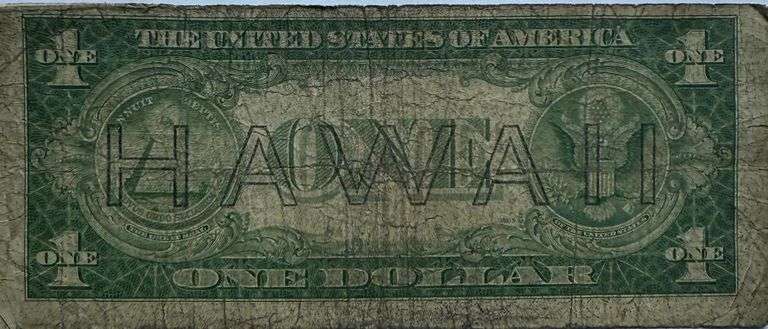 $1 1935 A Brown Seal Hawaii Emergency Issue Silver Certificate