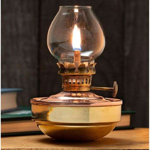 Copper & Brass Oil Lamp with Glass Bulb
