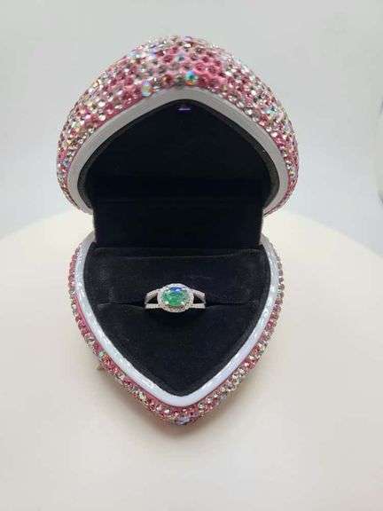 Victorian natural emeralds and diamond accent ring