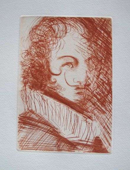 Salvador Dali, 'Self Portrait' Etching