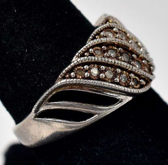 Diamond Ring in Sterling Silver