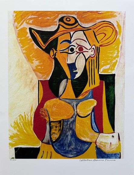 Highly Collectible Limited Edition Pablo Picasso, Seated Woman With Yellow