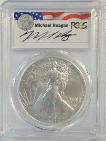 2022 $1 Eagles Reagan Signed 1st Day Issue PCGS MS70