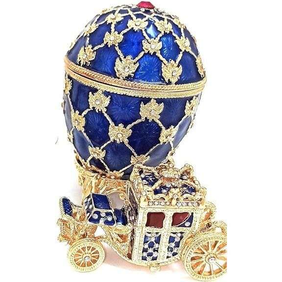24K Gold Faberge Style Royal Carriage Set