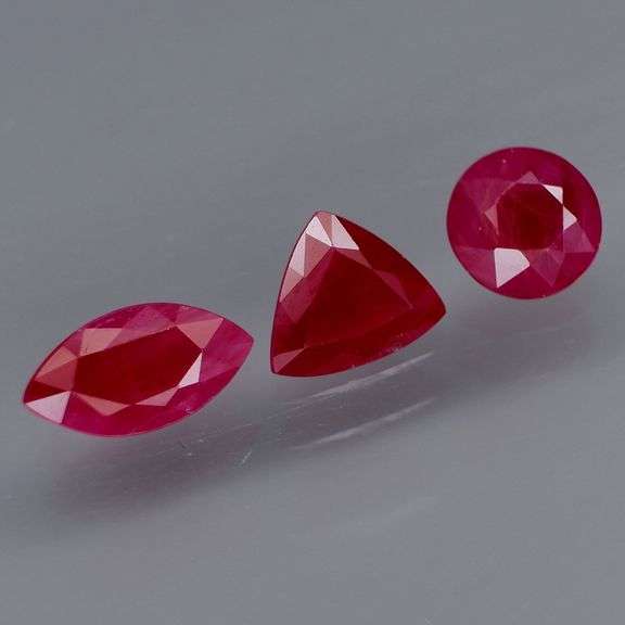 3 piece set of Burmese Rubies weighing 4.46 carats!