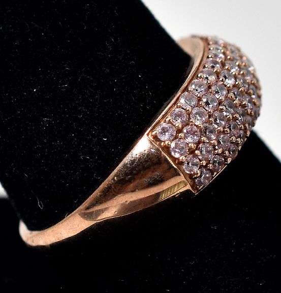 Pink Topaz Gemstone Ring in Vermeil 925 Sterling Silver