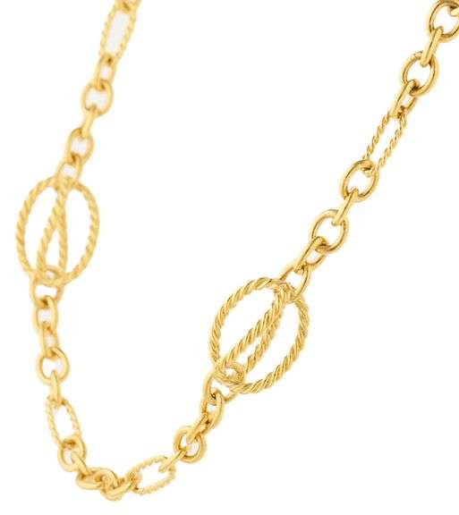 David Yurman Twisted Cable Lantana Link Necklace in 18K