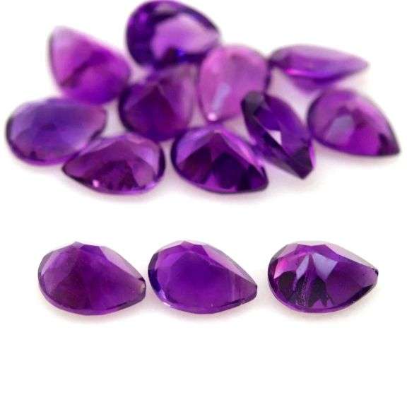 Royal purple! 13.19ct 8x6mm real Brazilian Amethyst set!