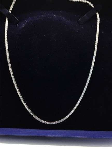 14K White Gold lab Diamond Tennis Necklace