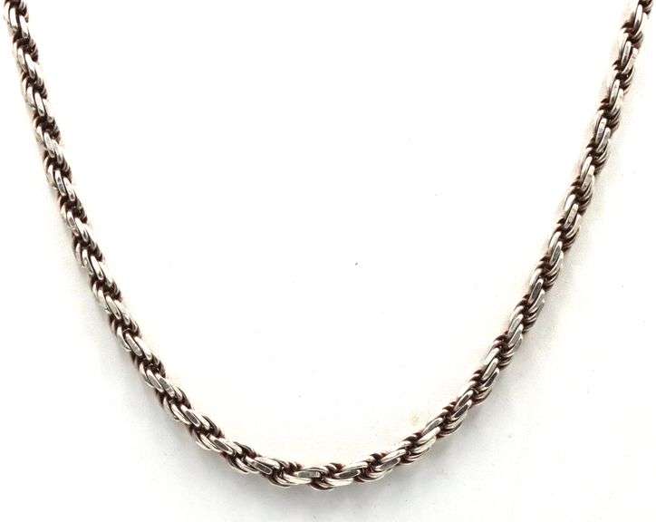 Italian Vintage 925 sterling silver Rope chain necklace