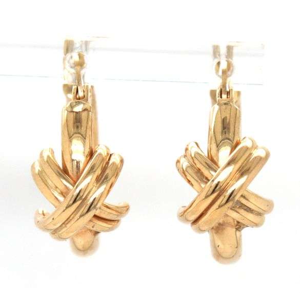 14kt Yellow gold X hoops