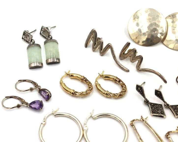 Group lot of Vintage 925 sterling silver earrings