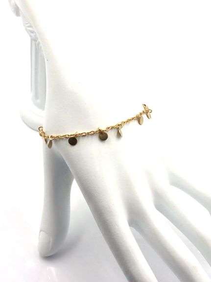 10kt Yellow gold ME and Ro tiny disk bracelet
