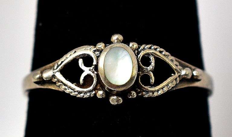 Mother of Pearl Gemstone Ring in Sterling Silver