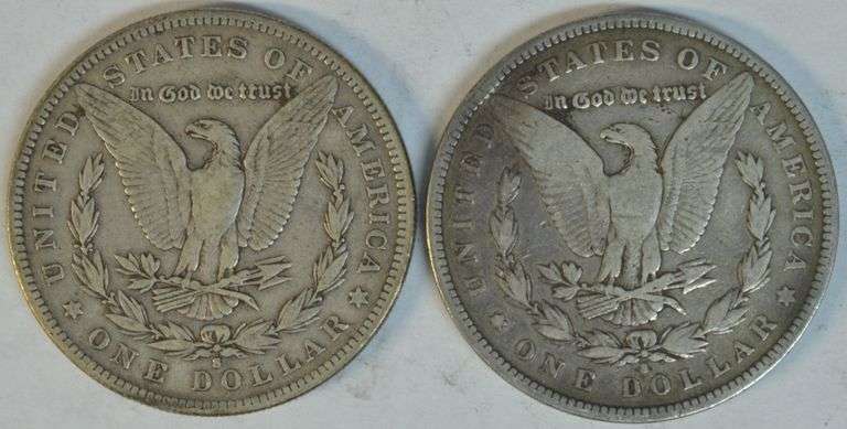 Nice pair of key date 'S' Mint Morgan Silver Dollars from 1884-S and 1892-S