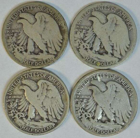 1919, 1919-S, 1920, & 1920-D Walking Liberty Half Dollars