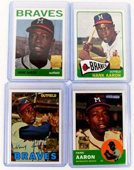 4 Hank Aaron Topps Baseball Reprints