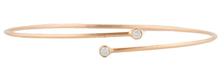 Tiffany & Co. 0.10ctw Diamond Elsa Peretti Hoop Single Row Bangle Bracelet in 18K