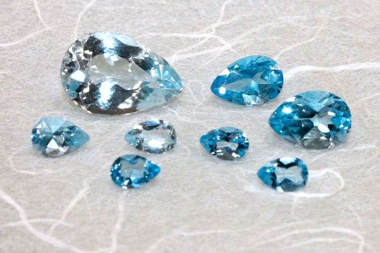 Bright Blue Topaz Lot of 8