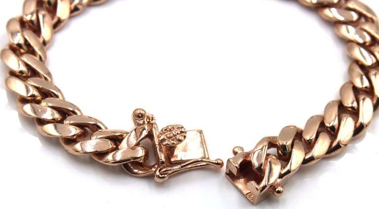 10kt Rose gold Curb link bracelet