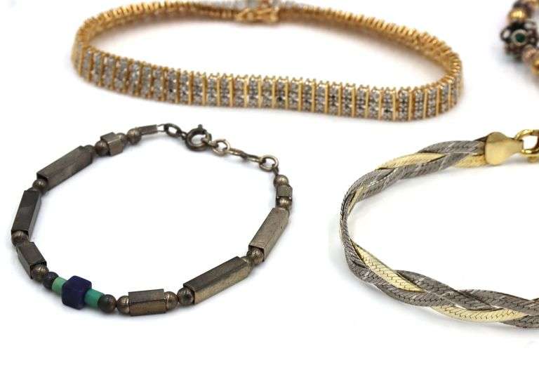 Vintage 925 sterling silver group lot of 8 bracelets